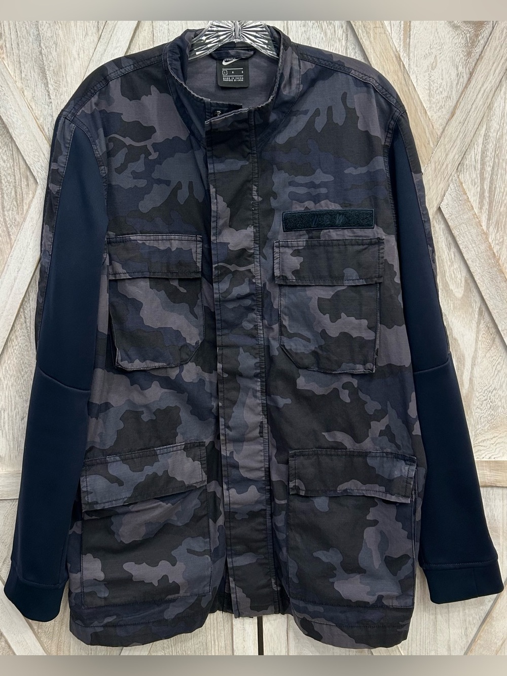 Nike NSW Sport Pack Camo M65 Field Jacket Men’s Large Dark Obsidian 928621-475